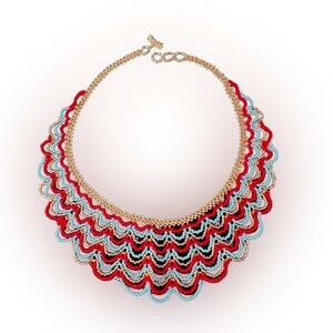 💵 SALE! Red/Turquoise Seed Bead Necklace